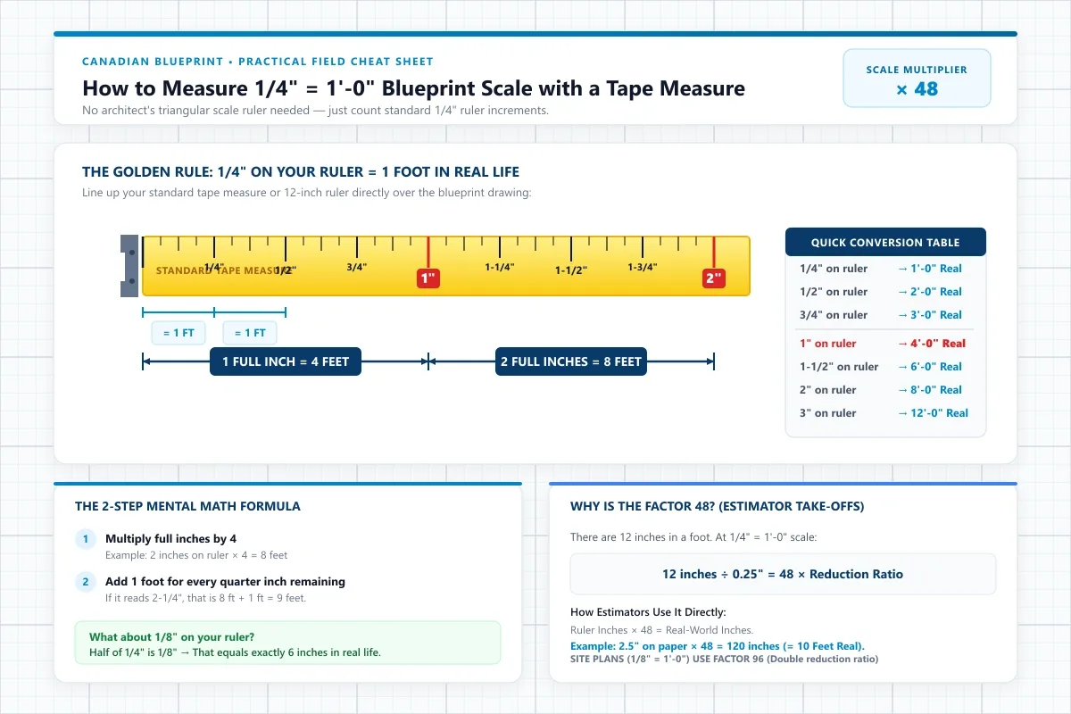 Blueprint scale multiplier factor infographic