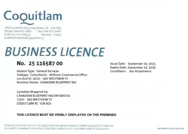 Coquitlam Business License 2025-2026