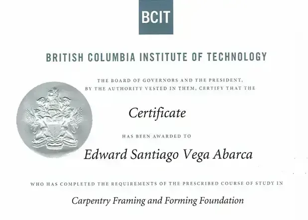 Carpentry Framing and Forming Certificate